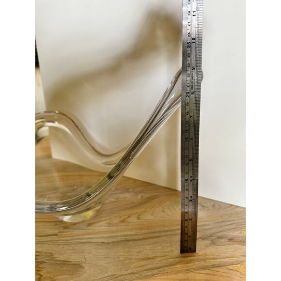 VINTAGE Large Glass Serving Fruit Bowl Triangle Shape MCM Mid Century Modern VTG - Picture 6 of 7